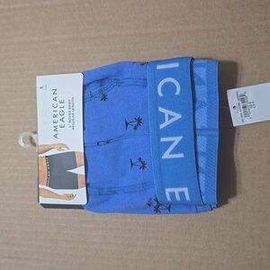 Small American Eagle 6" Classic Boxer Brief- Blue with Palm Trees